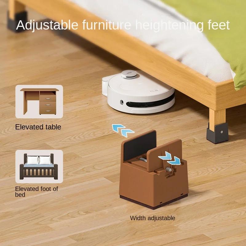 Coussinet de pied rehaussant pour meubles réglable, 4 pièces, 5-10cm, résistant à l'usure, antidérap