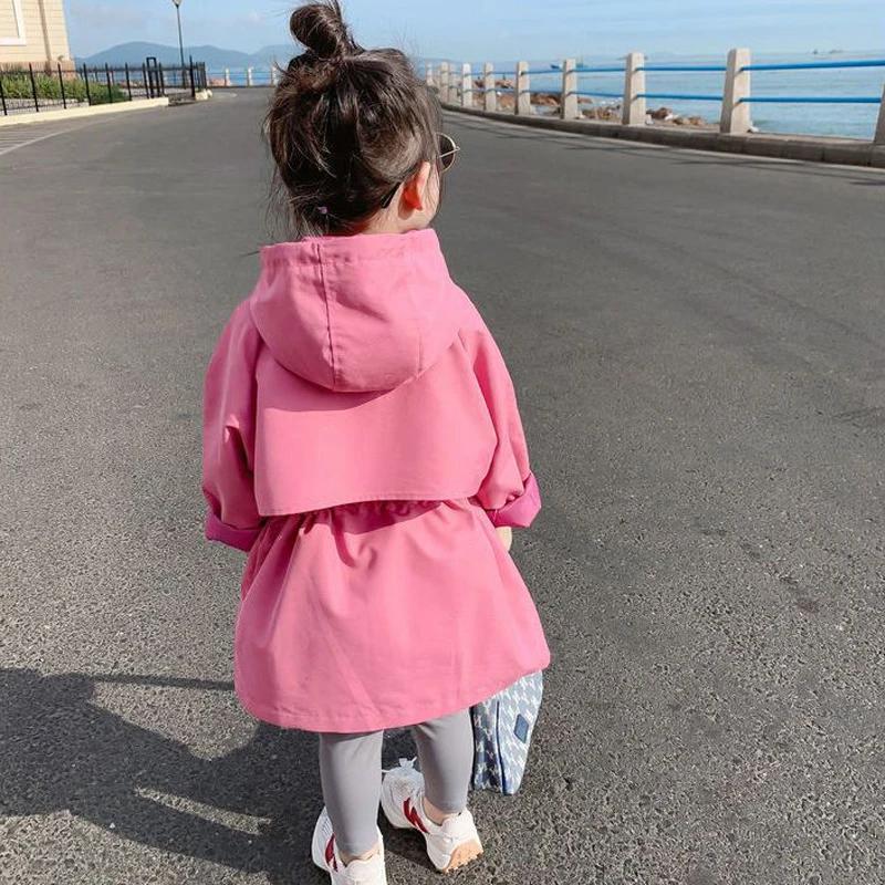 Manteau à capuche rétractable pour filles de 3 à 12 ans, veste coupe-vent, Style Long, offre spécial