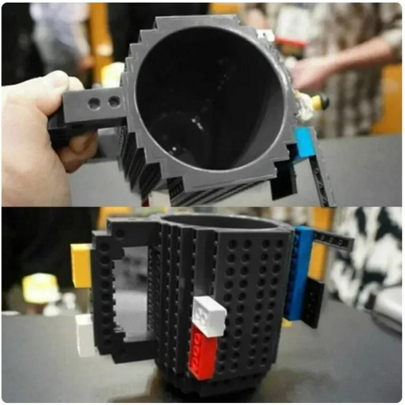 Tasse à lait créative de 350ml, tasses à café créatives en brique intégrée, support d'eau potable, b