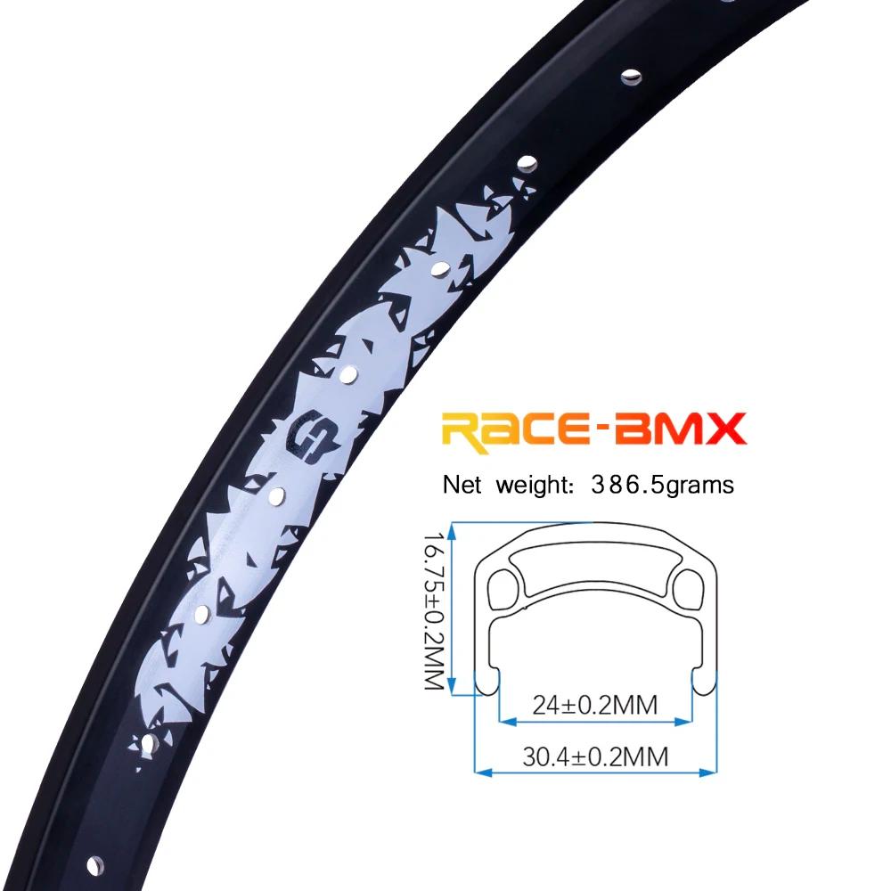Jante de vélo en alliage Gateshark-BMX Race, double paroi, 36 trous pour moyeu 14G, pièces de vélo,