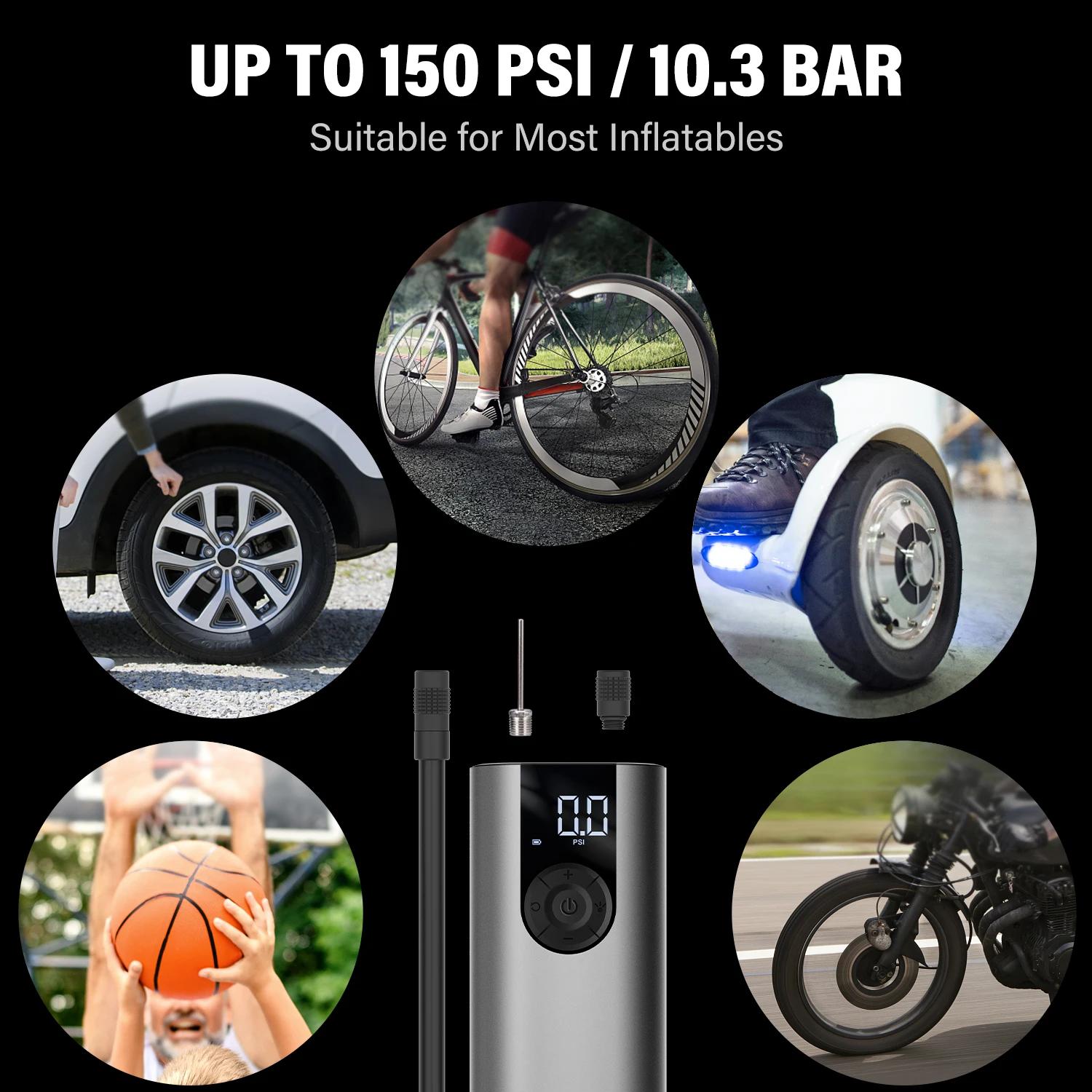 CYCPLUS A8 pompe à pneu de vélo Portable gonfleur de vélo compresseur d'air électrique batterie Rech