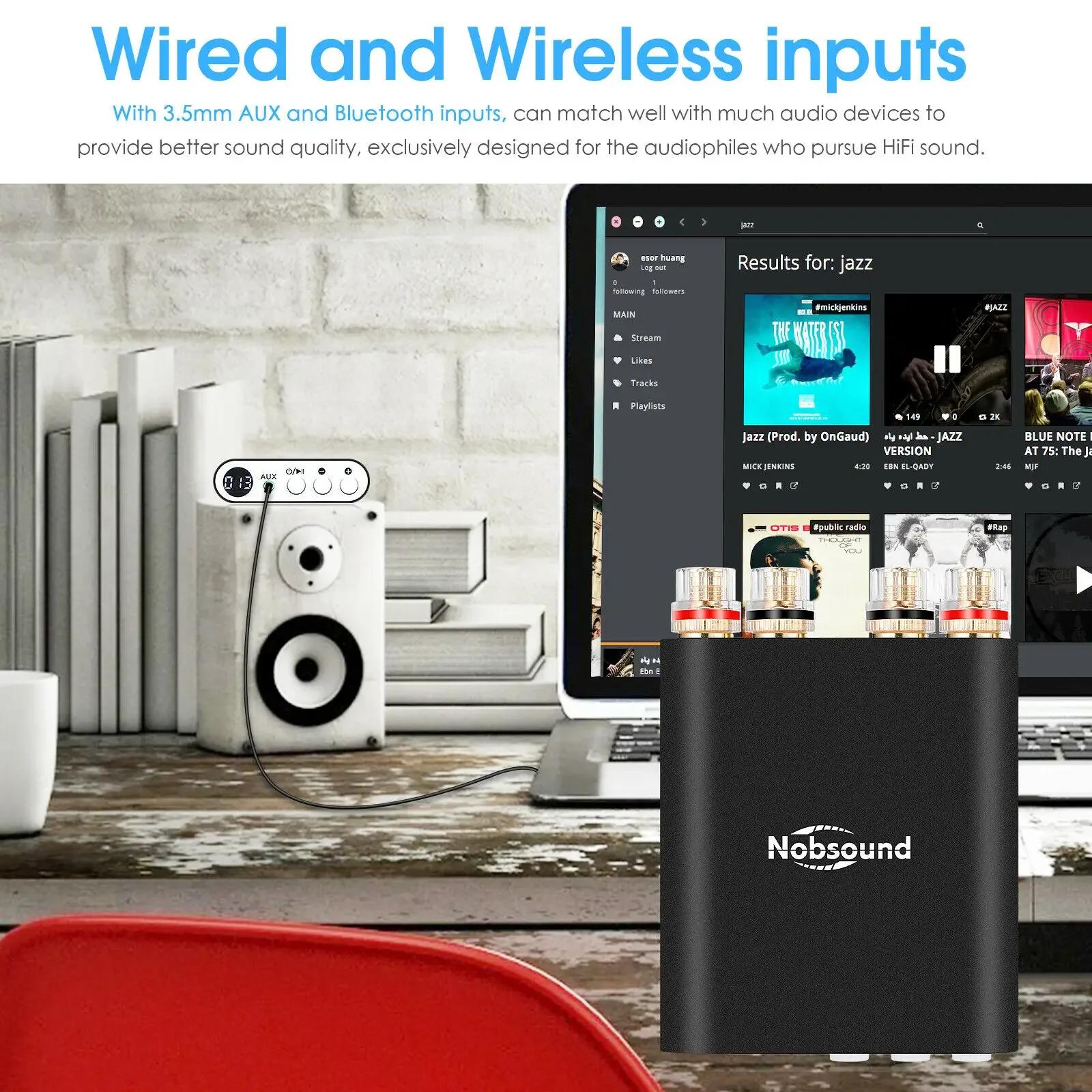 Nobsound TA-21 Mini amplificateur numérique Bluetooth 5.0 DSP récepteur Audio stéréo TPA3221 amplifi