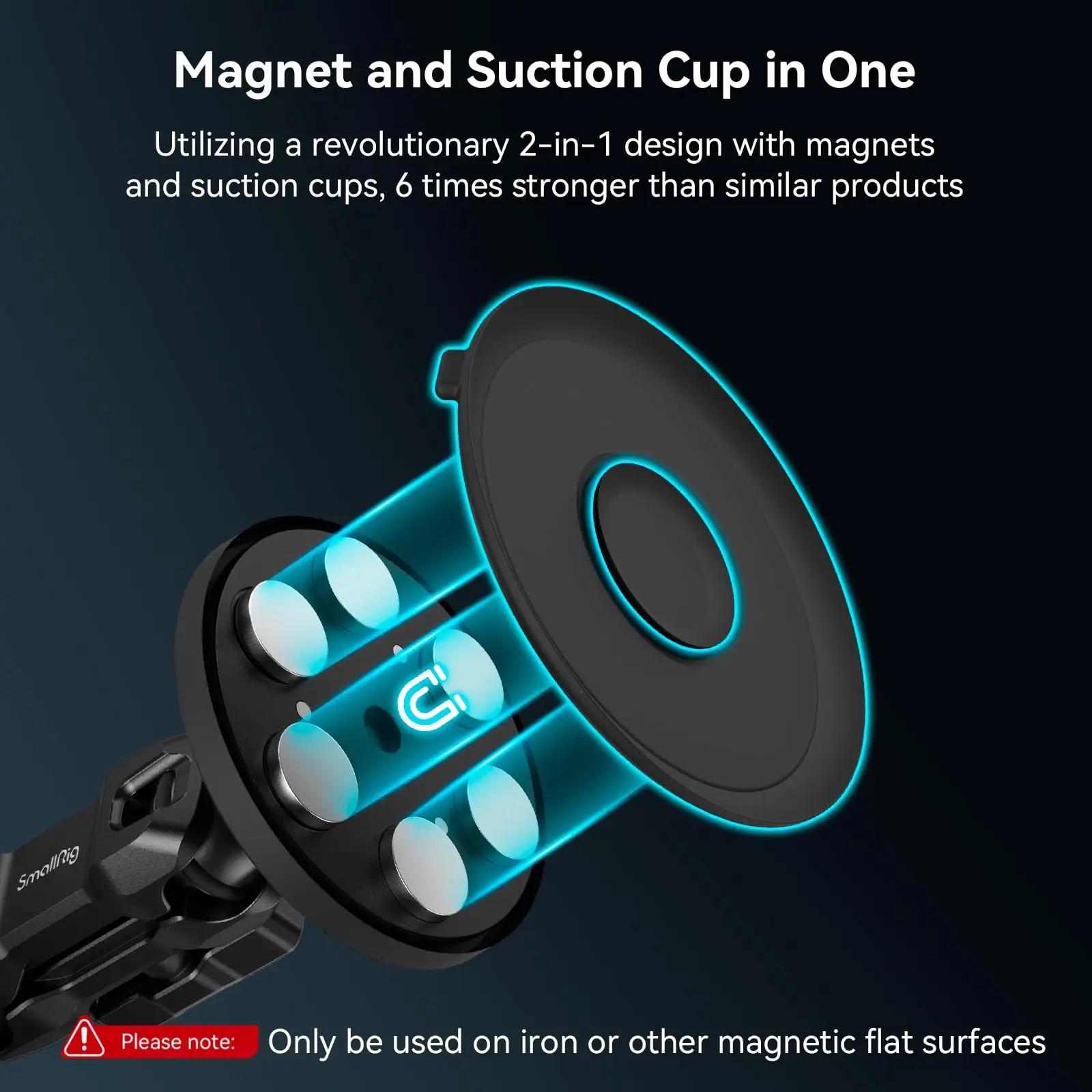 SmallRig – Kit de Support de montage à ventouse magnétique Triple/Double/simple pour caméra d'action