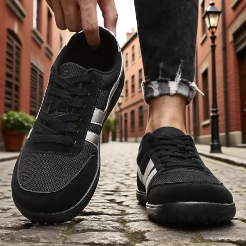 Nouvelle mode chaussures pour hommes à bout large unisexe course en plein air zéro goutte baskets dé