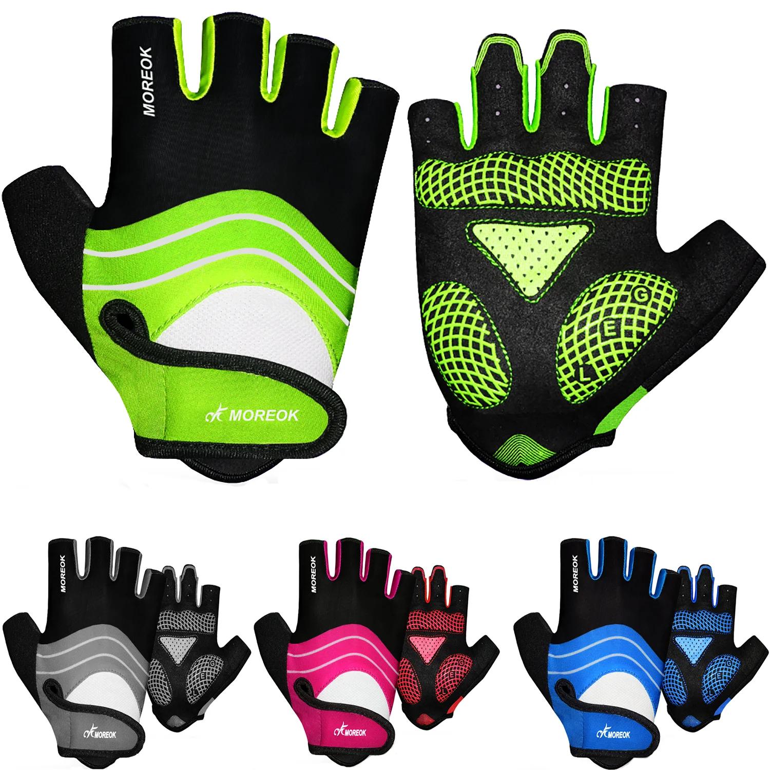 Gants de cyclisme MOREOK, gants de vélo demi-doigts avec coussinets en silicone de 5 mm, gants de vé