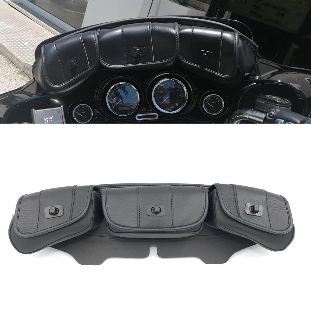 Sac de carénage Batwing pour pare-brise de moto à 3 poches, pour Harley Electra Street Glide Touring