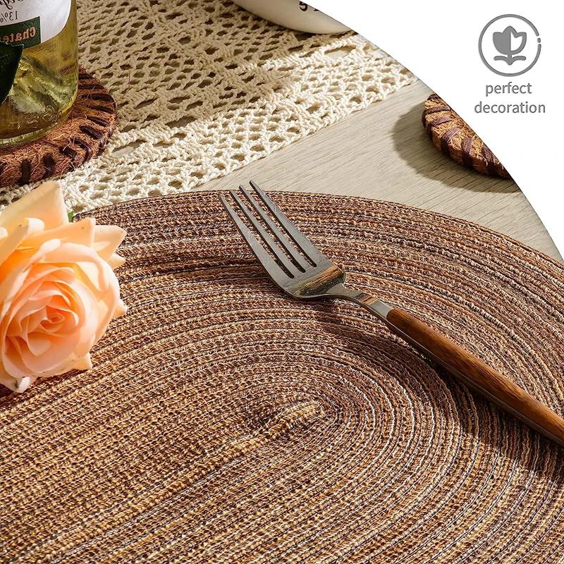 1/4/6/10 pièces tapis de Table ovales napperons tressés pour Tables à manger tapis de Table surdimen