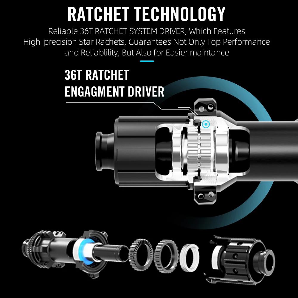 RYET moyeux de vélo de route SuperLight 245g 36T Rachet Centerlock roulement en céramique frein à di