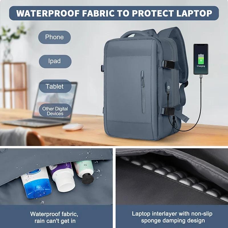 Sac à dos de voyage imperméable pour homme et femme, sac pour ordinateur portable de 40L, pour affai