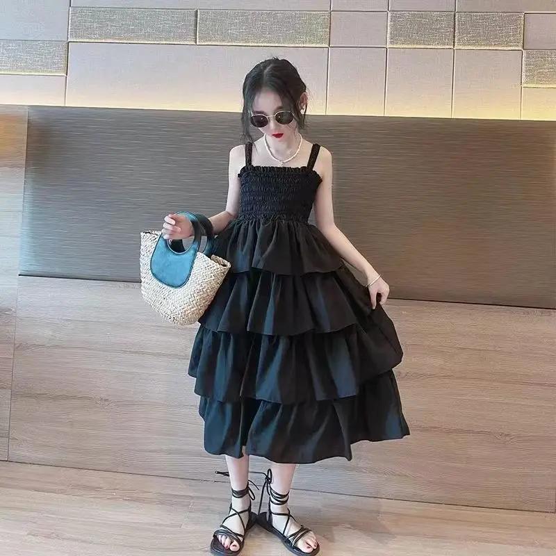 Robes pour filles, couleur unie, robe d'été pour enfant, style décontracté, robes de fête pour enfan