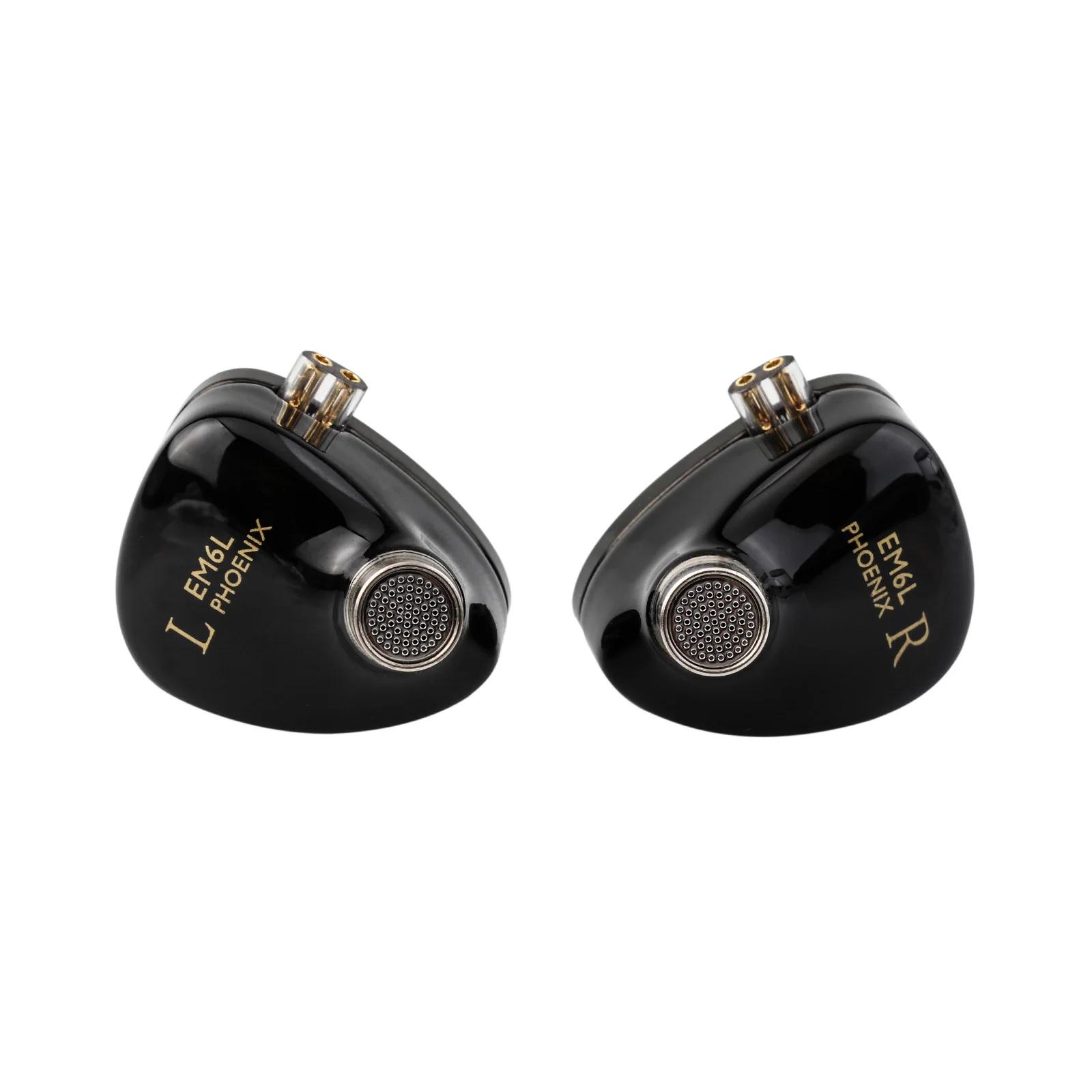 SIMGOT-Écouteurs intra-auriculaires à pilote hybride EM6L 1esse + 4BA, oreillettes HiFi IEM avec poi