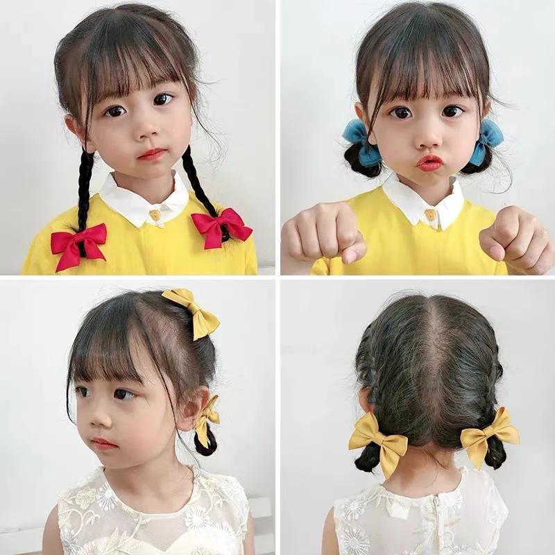 2 pièces nouveau mignon arc couvre-chef doux petite fille cheveux accessoires été filles Net rouge C