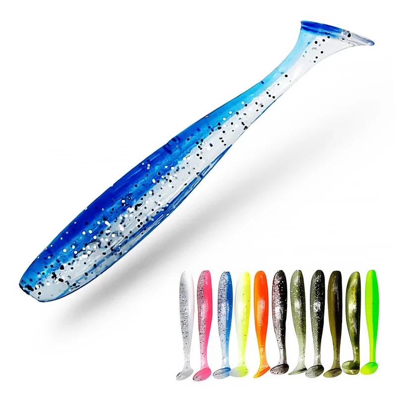 Bazooka Shad ver pêche leurre souple grand Silicone 90 100mm appât T queue facile méné Wobbler Swimb