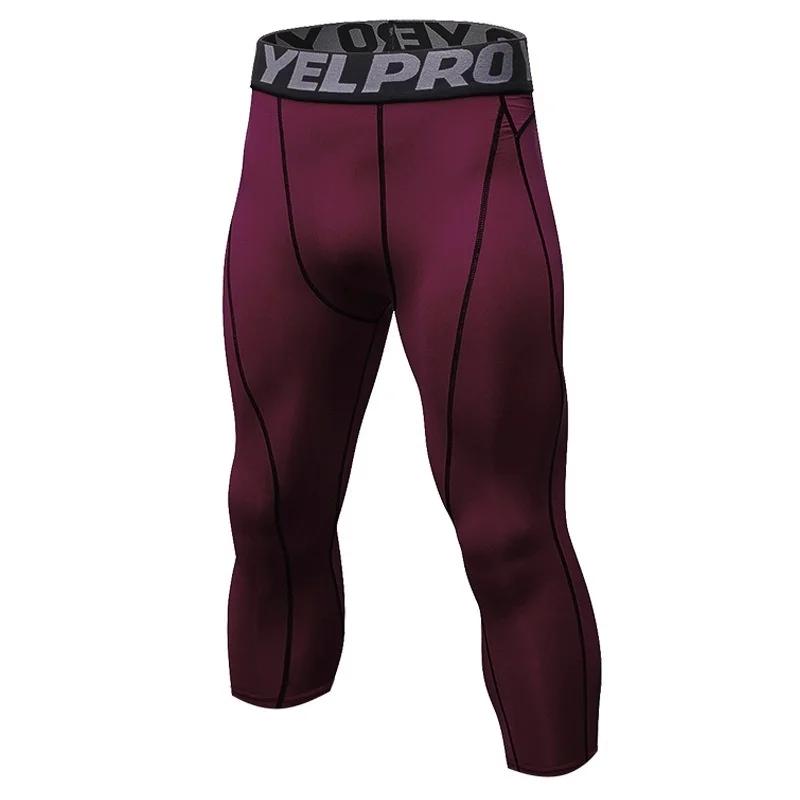 Legging athlétique à Compression 3/4 pour hommes, couche de Base, collants de course, de gymnastique