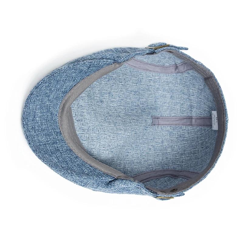 Nouveau été mince Double boutonnage béret mode hommes Vintage visière casquette plate femmes chapeau