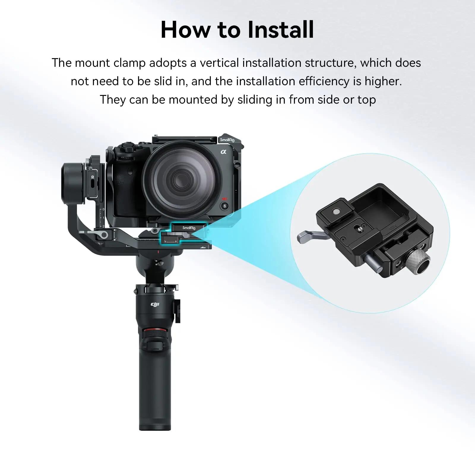 SmallRig RS 3 Mini pince à dégagement rapide pour DJI RS 3 Mini, plaque de montage arca-swiss, prise