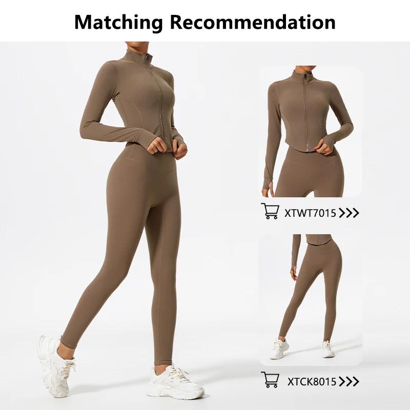 Ensemble de sport pour femme Hearuisavy, 2 pièces, tissus ultra-doux, manches longues, vêtements de