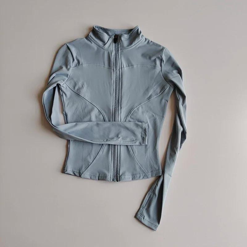 Veste de sport coupe cintrée col montant manteau à fermeture éclair sport Fitness vêtements de Yoga