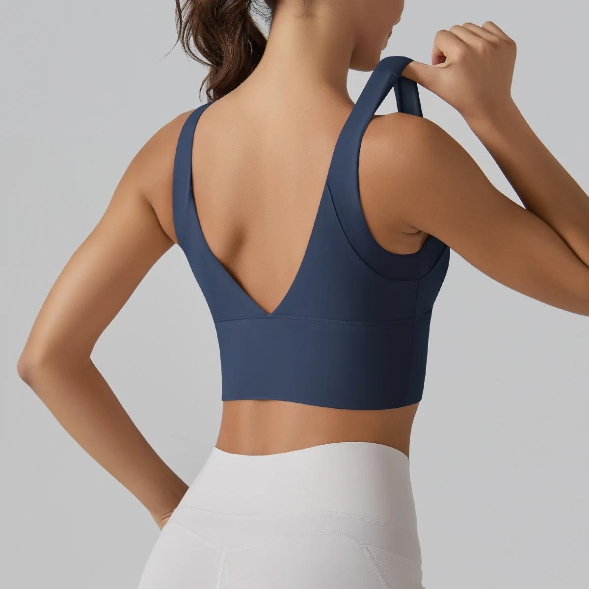 Débardeur yoga été sexy pour femmes - Soutien-gorge sport Push Up fitness course gym sous-vêtements