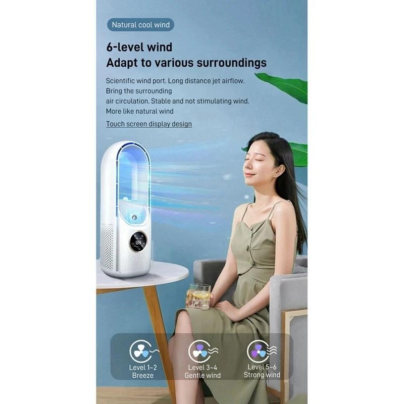 Refroidisseur d'air USB Portable, ventilateur électrique sans feuilles, minuterie silencieuse à 6 vi