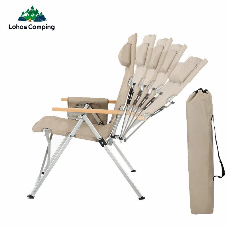 Lohamping-Chaise de camping pliante en alliage d'aluminium avec dossier réglable, chaise de repos, b