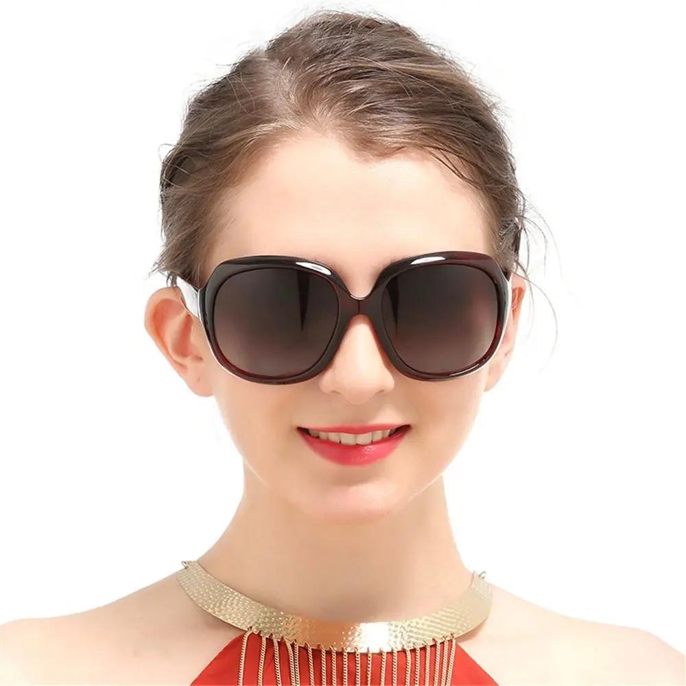 Lunettes de soleil polarisées pour femmes, carrées UV 400, Vintage, monture elliptique, surdimension