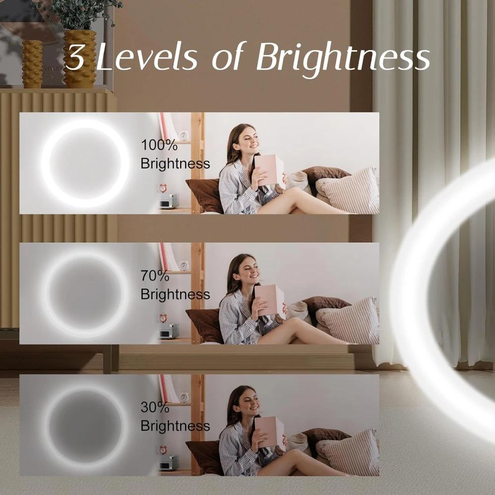 Miroir compact avec lumière, miroir de poche LED grossissant 1X/3X avec câble de données USB, mini m