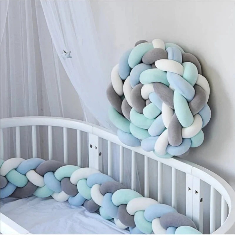natte lit bebe Pare-chocs pour lit de bébé 2M 3M, protection Cpull, ensemble de coussins de lit mobi