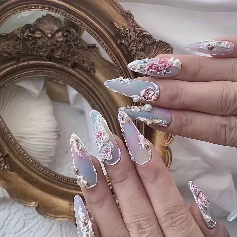 6 couleurs Gel Nail Art plâtre effet 3D sable Texture pas besoin couche de finition Gel vernis UV ve