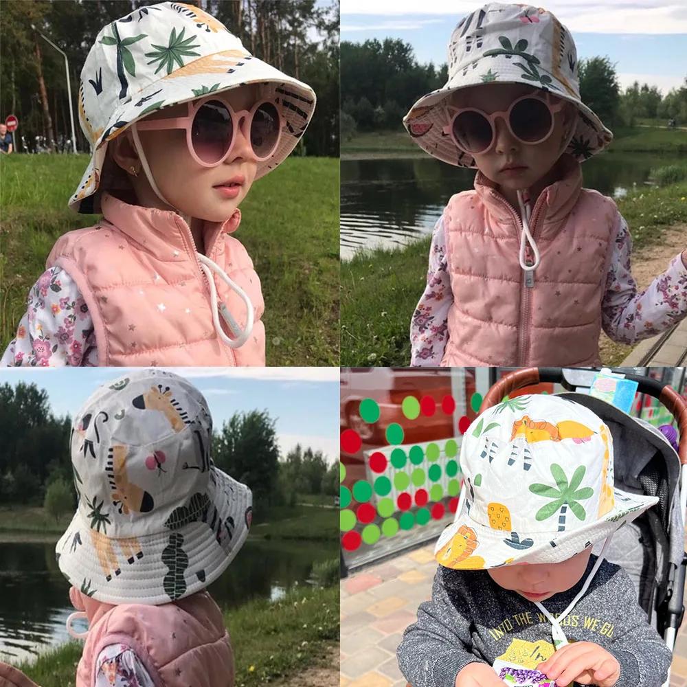 Été Panama bébé filles chapeau automne dessin animé garçons pêcheur chapeau bébé chapeau de soleil e