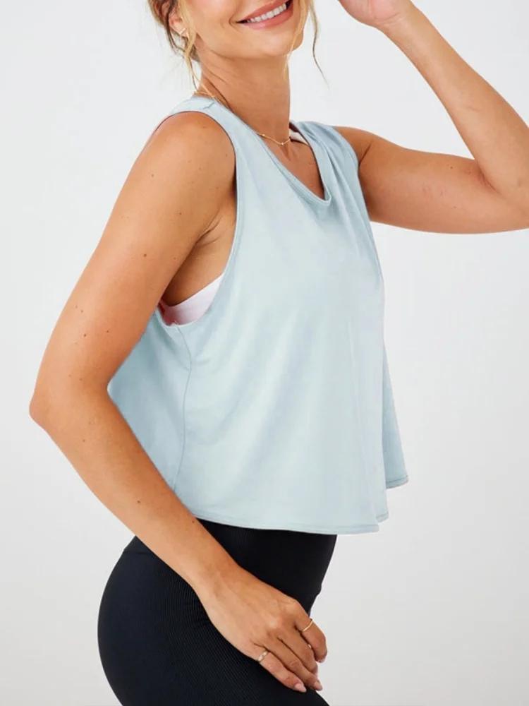 Débardeur de Yoga respirant à dos nageur pour femmes, gilet d'entraînement, de Fitness, de course à