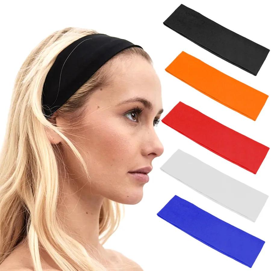 2 pièces/ensemble sport Yoga bandeau de cheveux solide course absorber la sueur bandeau pour femmes