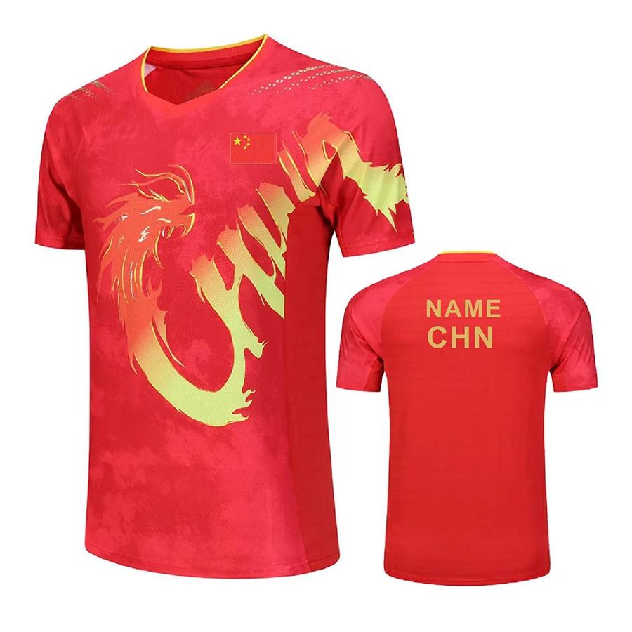 Texte personnalisé 2024 uniforme Dragon de chine équipe de championnat chemises de Tennis de Table s