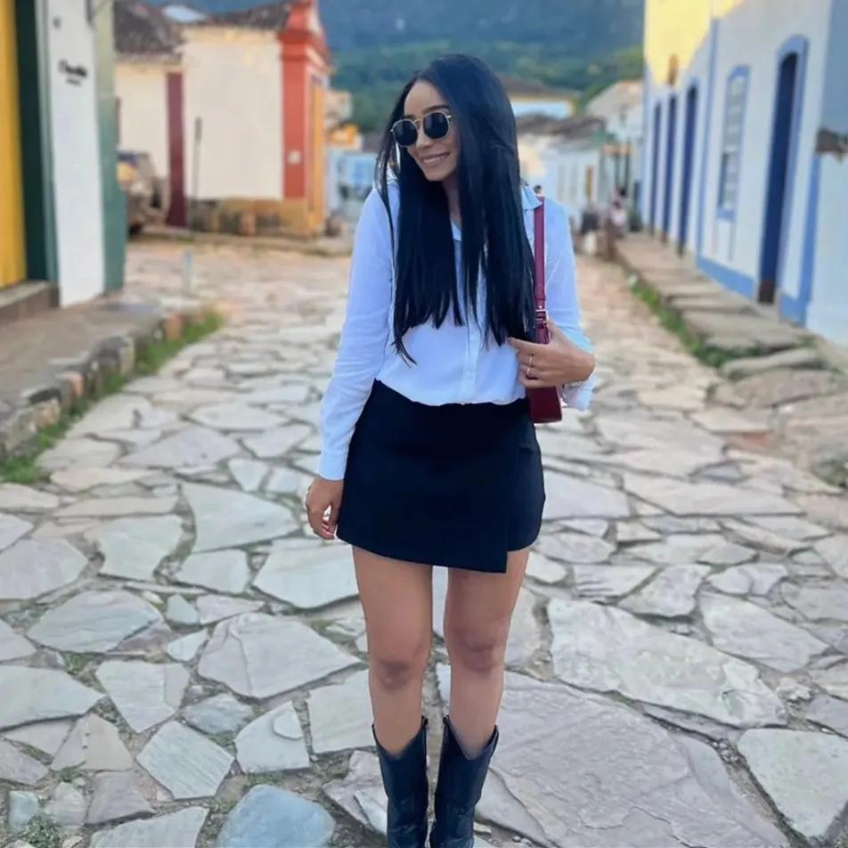 MUJER 2025 jupe-short asymétrique pour femmes noir taille haute Mini jupe Shorts femmes Bermuda déco