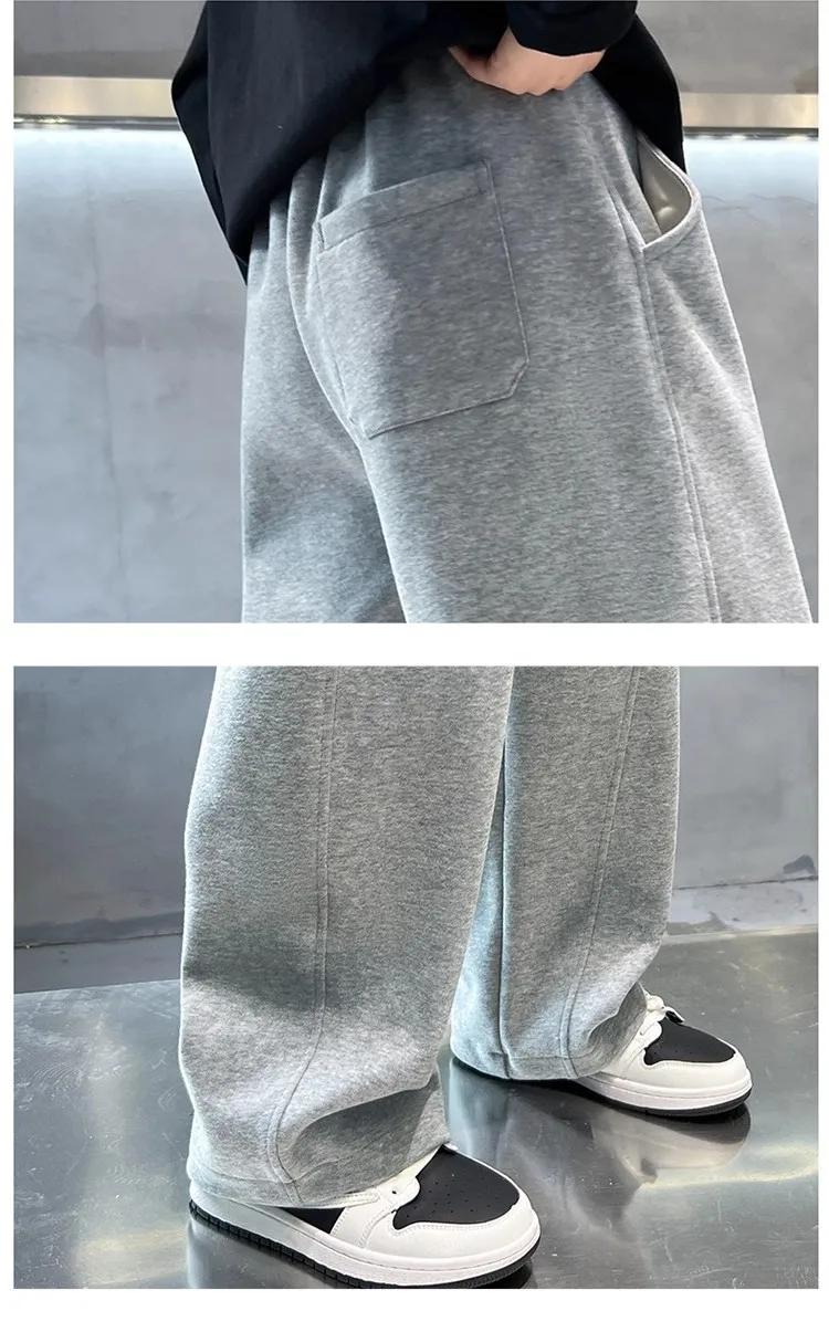 Nouveau pantalon décontracté pour enfants Printemps 2026 – Pantalon de survêtement noir à taille éla
