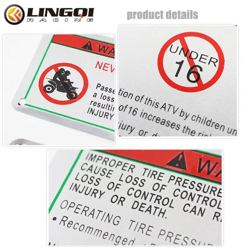 LINGQI Moto ATV plaque d'avertissement réfléchissante Pit Dirt Bike panneau arrière décalcomanies ca