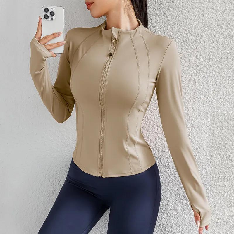 Sport Zip Up hiver femmes vestes de course entraînement Gym Fitness femmes vestes avec trous pour le