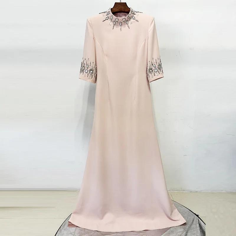 HIGH STREET Nouvelle Collection 2026 Robe Longue de Soirée Designer pour Femme, Ornée de Perles et d