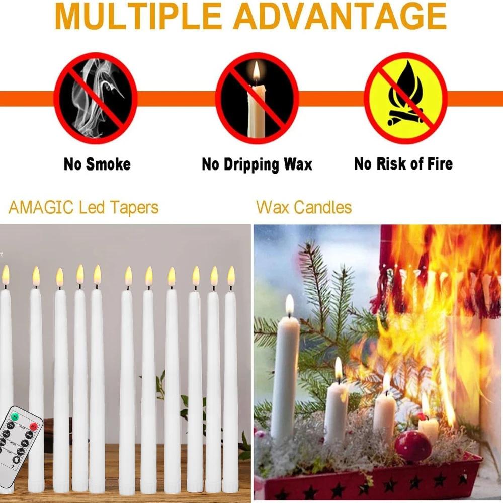 Bougie LED scintillante sans flamme, bougie chauffe-plat à piles, fête de Noël à la maison, décorati