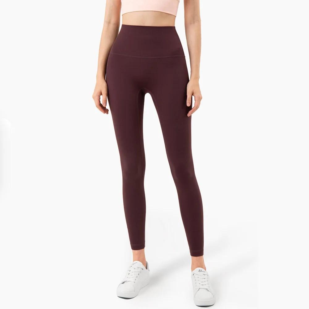 Couleur unie dos taille poche taille haute Fitness Yoga Legging doux femmes Sport pantalon serré beu