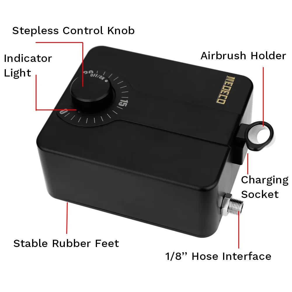 Kit d'aérographe Neoeco 30PSI, ensemble d'aérographe portable multifonction à double action, compres