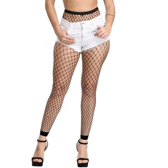 1 paires de chaussettes en maille à neuf points pour femmes, chaussettes Sexy en résille creuse, Leg
