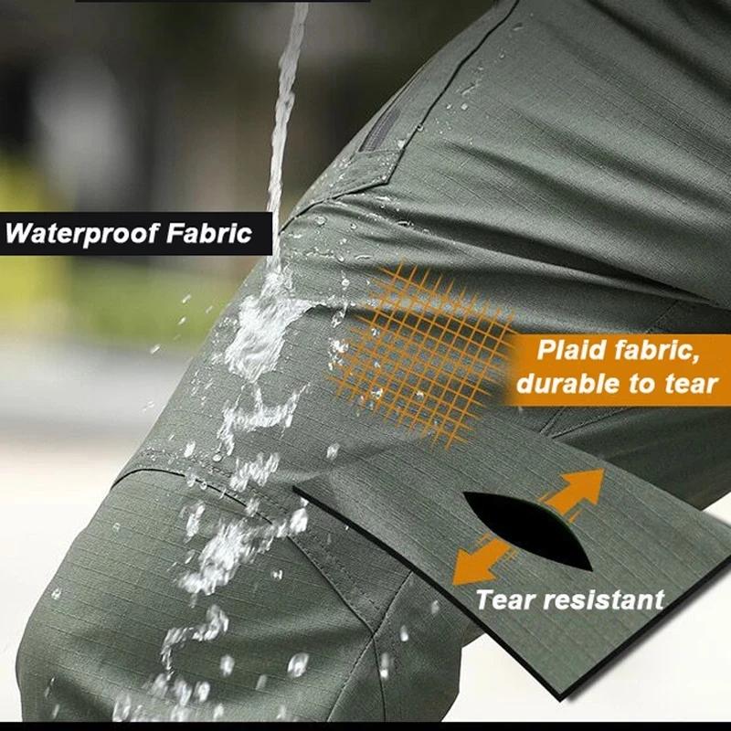 Pantalon cargo imperméable pour homme, jogging militaire masculin, pantalon élastique à poches multi