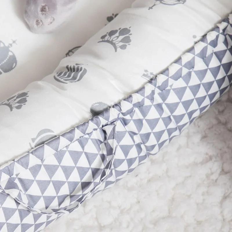 Lit nid pour bébé 85x50cm, avec oreiller, berceau Portable, lit de voyage, berceau en coton pour nou