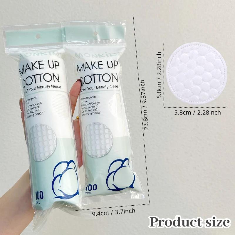 Sous-coton rond doux et respirant, texture double face, utilisé pour le nettoyage quotidien du visag