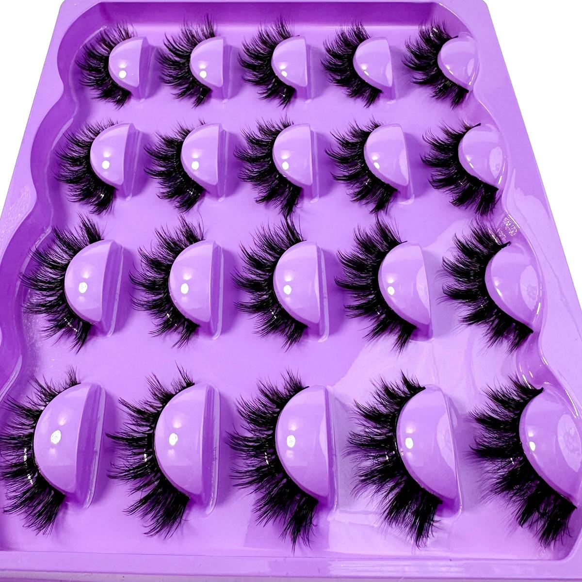 Nouveau 10 paires de faux cils naturels complets, cils épais et moelleux pour utilisation en fête, c