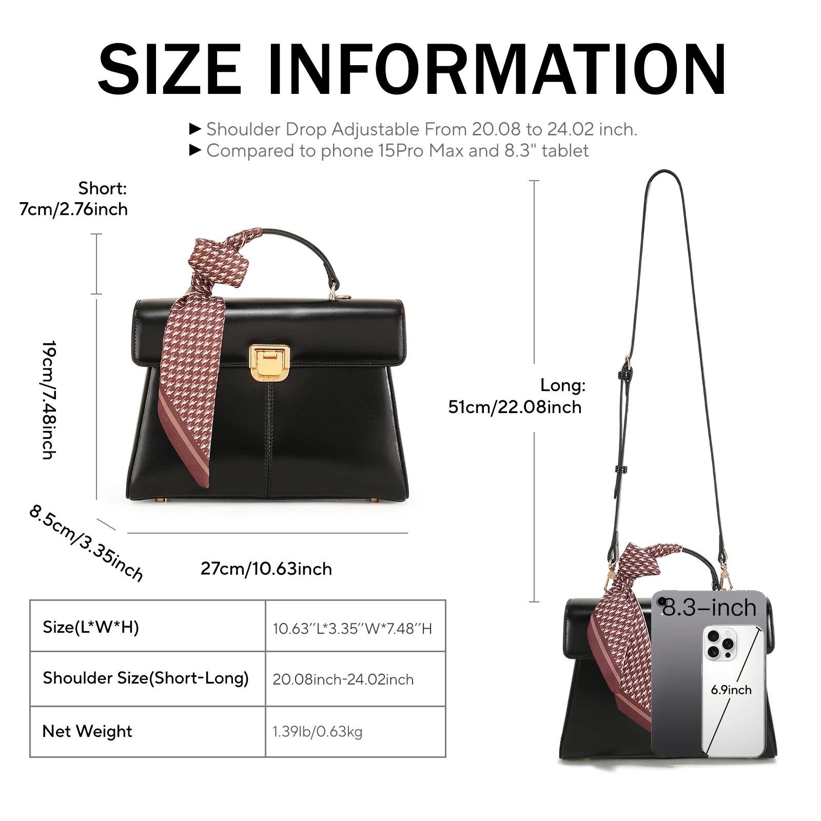 Sac à main en cuir véritable ITAMOOD avec foulard | Sac à bandoulière de luxe tendance de créateur