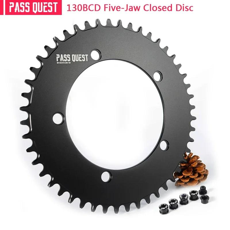 PASS QUEST 130BCD plateau 5 griffes disque fermé rond/ovale 42/44/46/48/50/52/54/56/58/60T pour péda