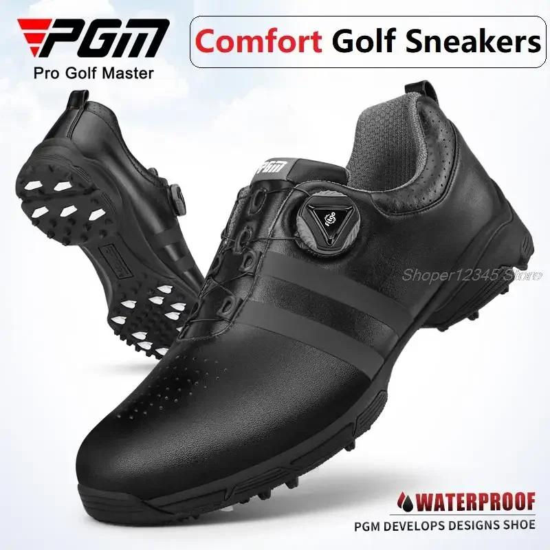 Pgm chaussures de Golf d'entraînement chaussures de Golf imperméables pour hommes lacets rotatifs po
