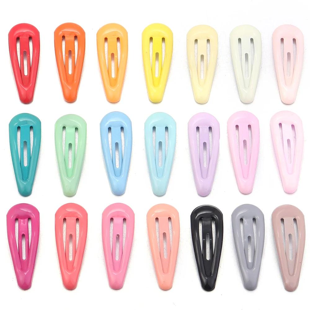 Pinces à cheveux BB colorées pour filles, 30 pièces, 3cm, épingle à cheveux en forme de goutte d'eau